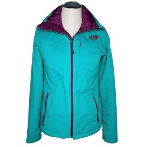The North Face Apex Elevation Jacket XS * Green Purple Removable Hood Coat TNF